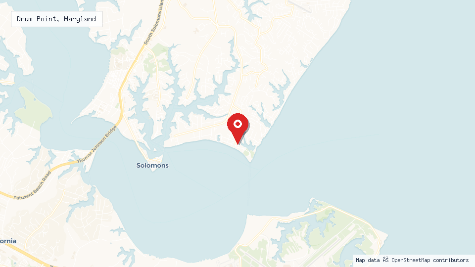 Street map of Drum Point, Maryland with location pin