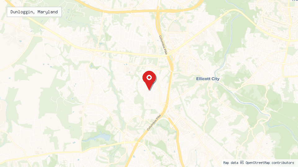 Street map of Dunloggin, Maryland with location pin