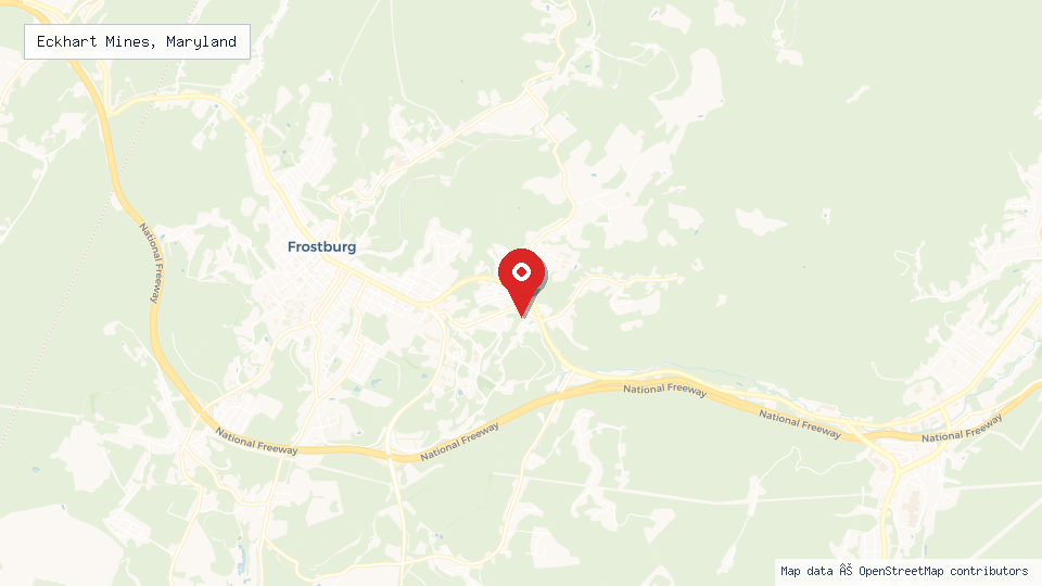 Street map of Eckhart Mines, Maryland with location pin