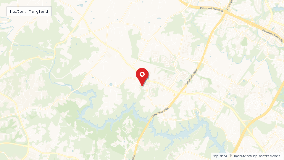 Street map of Fulton, Maryland with location pin