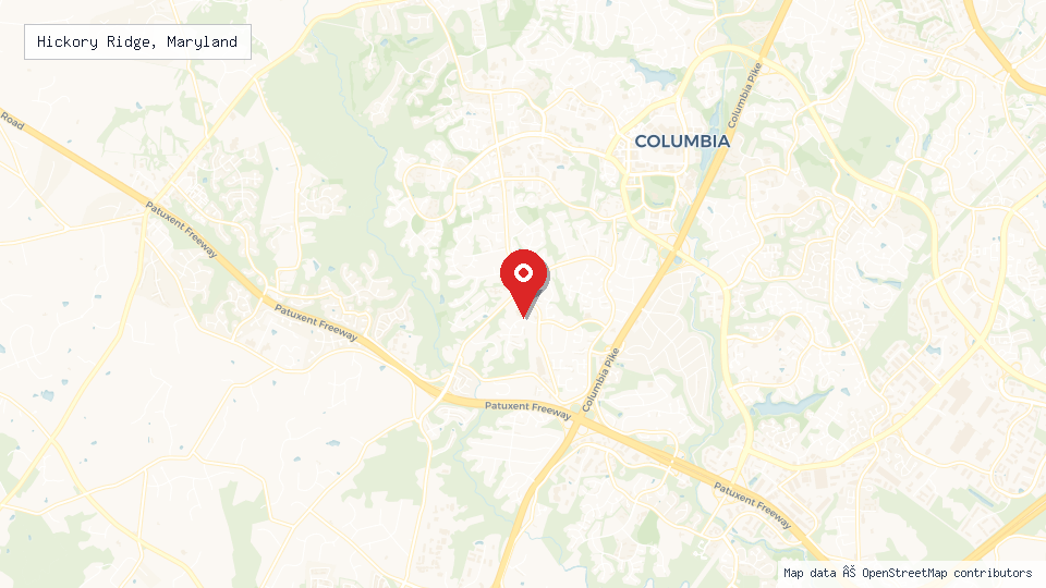 Street map of Hickory Ridge, Maryland with location pin