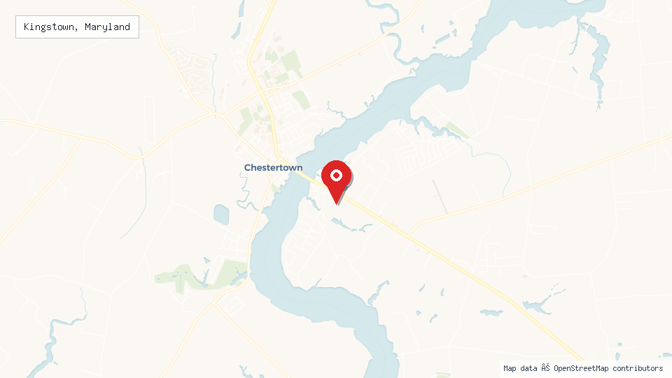 Street map of Kingstown, Maryland with location pin