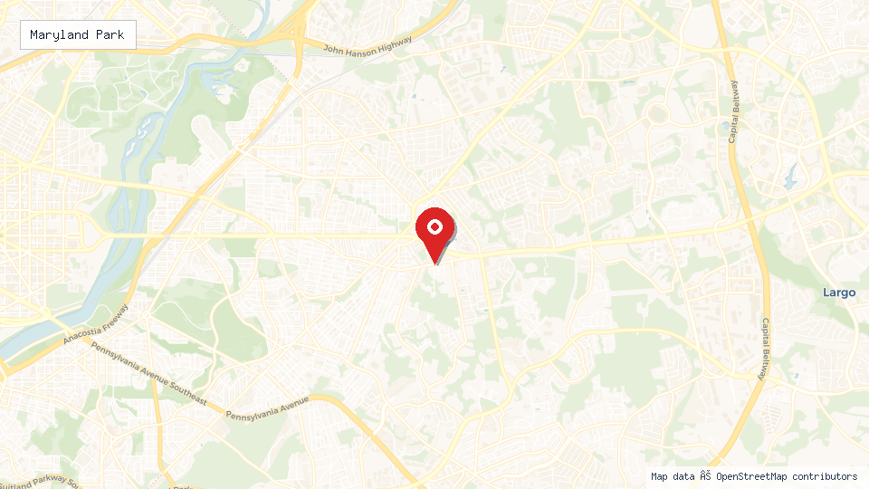 Street map of Maryland Park with location pin