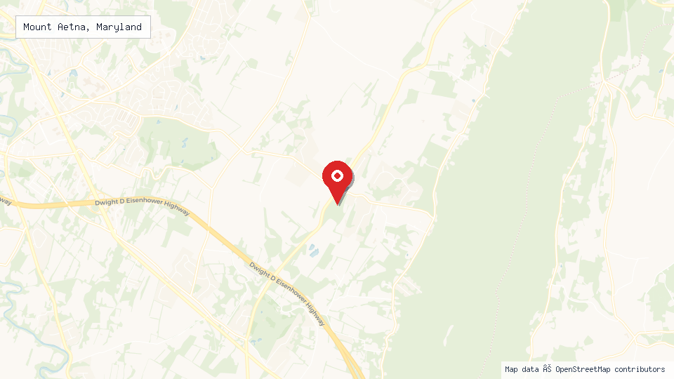 Street map of Mount Aetna, Maryland with location pin