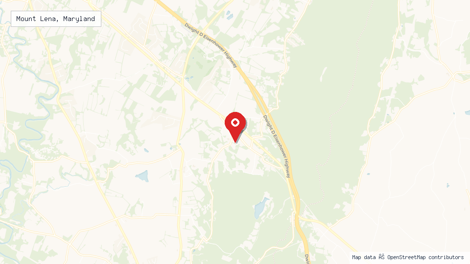 Street map of Mount Lena, Maryland with location pin