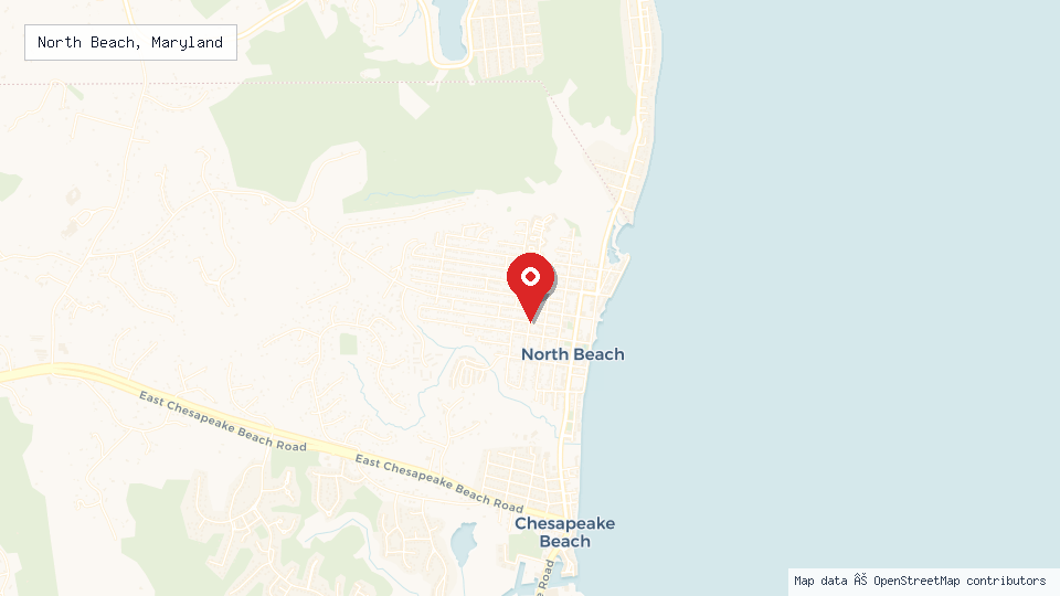 Street map of North Beach, Maryland with location pin