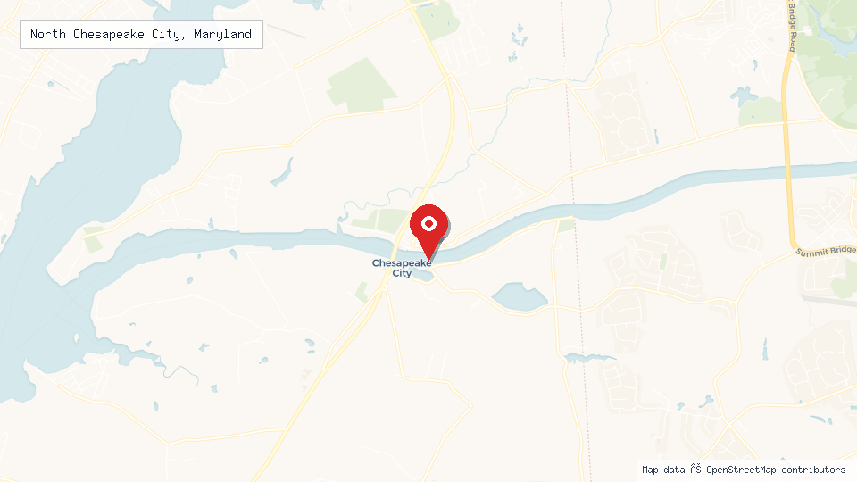 Street map of North Chesapeake City, Maryland with location pin