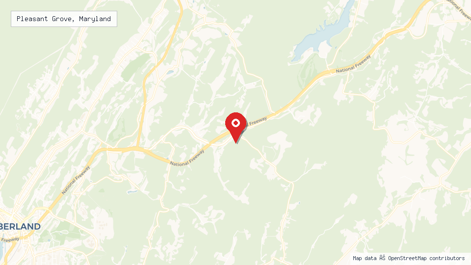Street map of Pleasant Grove, Maryland with location pin