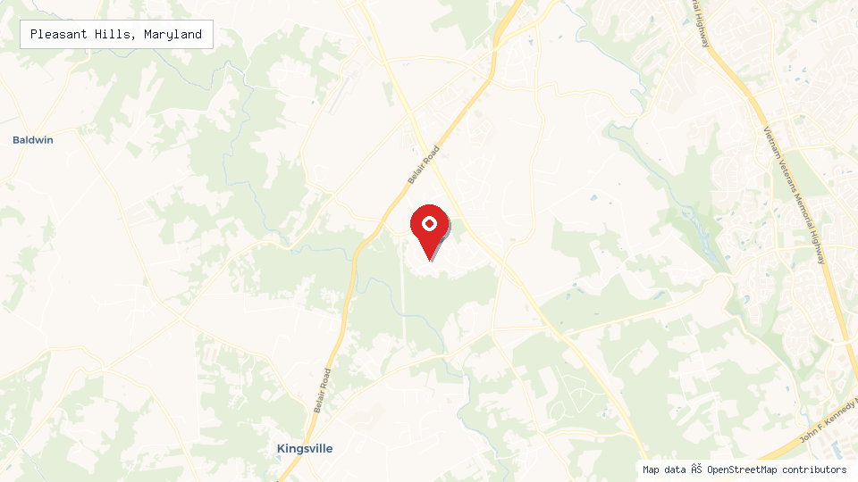 Street map of Pleasant Hills, Maryland with location pin