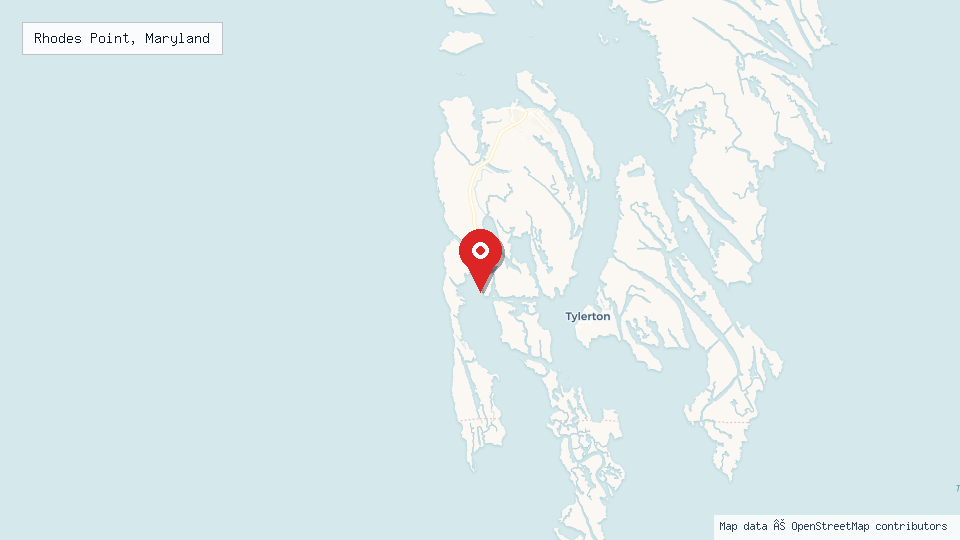 Street map of Rhodes Point, Maryland with location pin