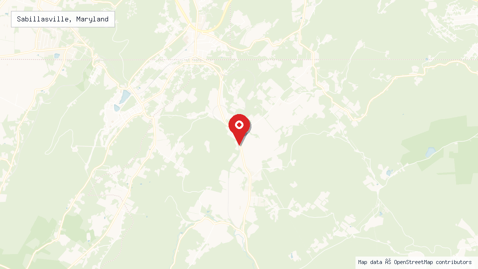 Street map of Sabillasville, Maryland with location pin
