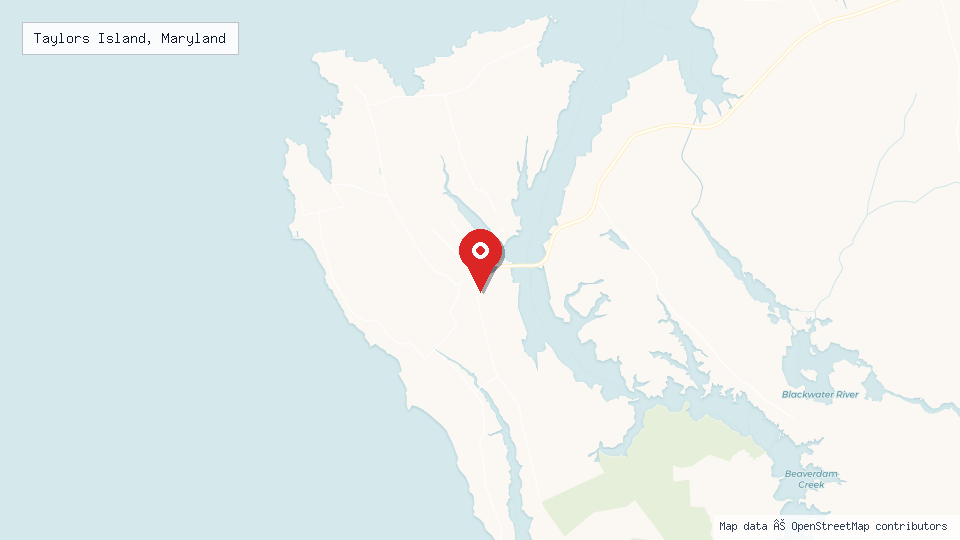 Street map of Taylors Island, Maryland with location pin