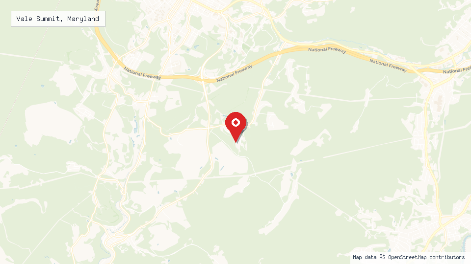 Street map of Vale Summit, Maryland with location pin