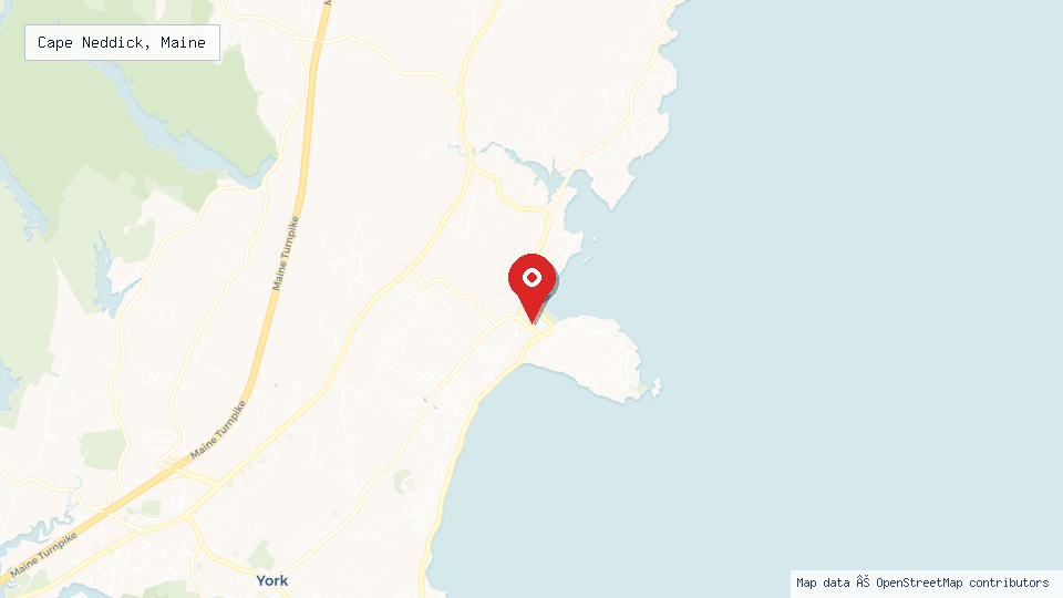 Street map of Cape Neddick, Maine with location pin