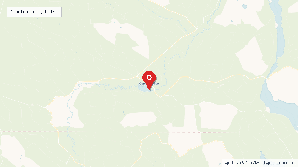 Street map of Clayton Lake, Maine with location pin