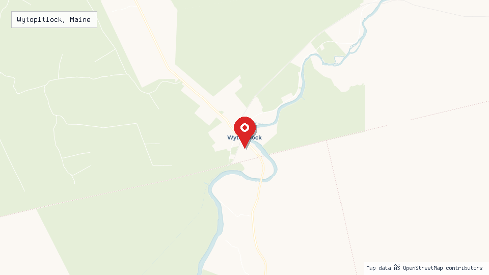 Street map of Wytopitlock, Maine with location pin
