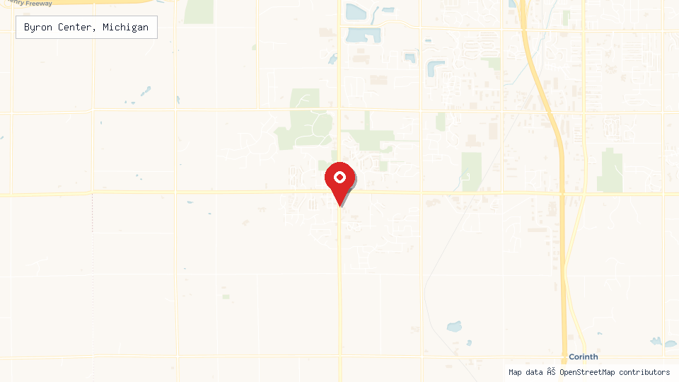 Street map of Byron Center, Michigan with location pin