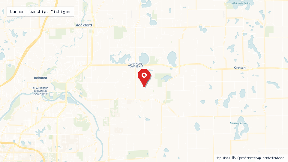 Street map of Cannon Township, Michigan with location pin