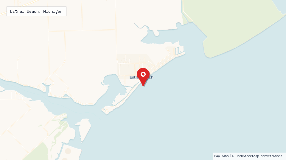 Street map of Estral Beach, Michigan with location pin