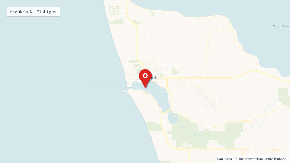 Street map of Frankfort, Michigan with location pin