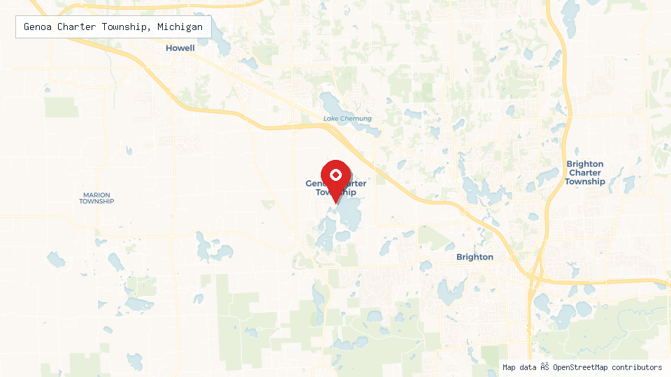 Street map of Genoa Charter Township, Michigan with location pin