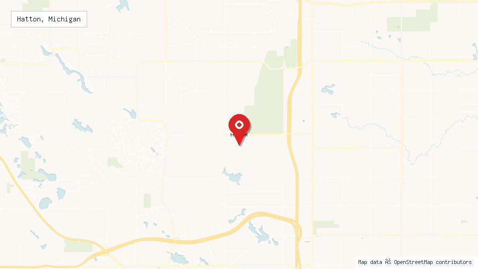 Street map of Hatton, Michigan with location pin