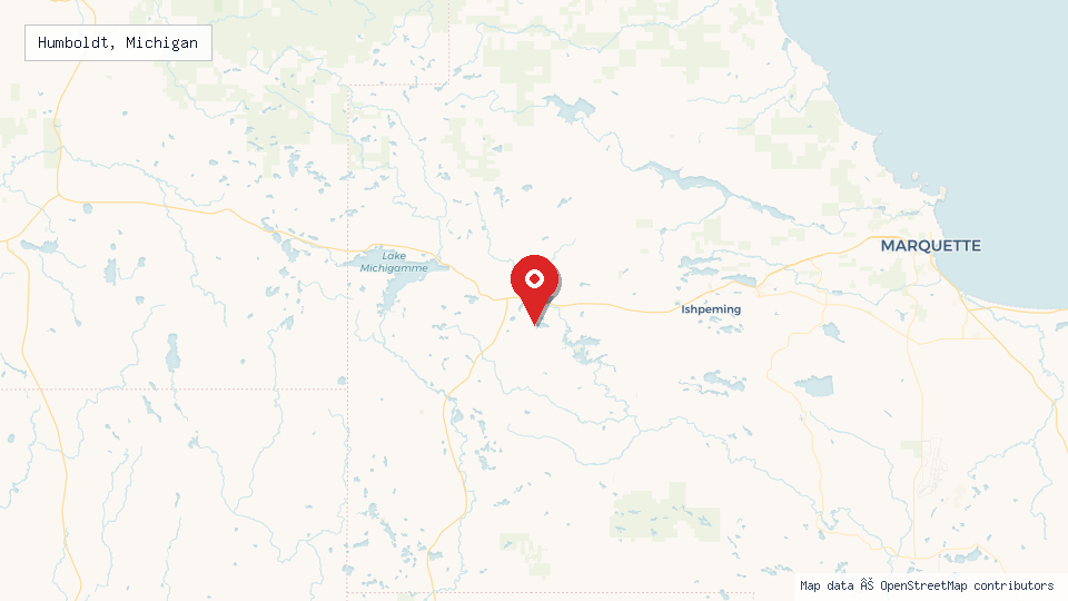 Street map of Humboldt, Michigan with location pin