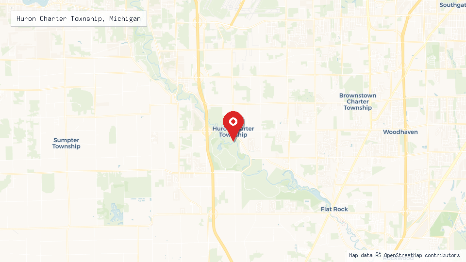 Street map of Huron Charter Township, Michigan with location pin