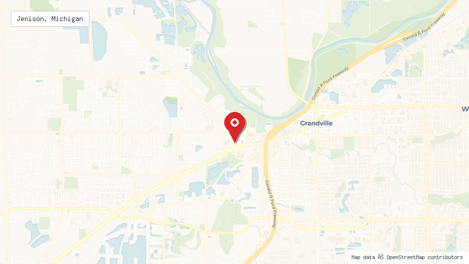 Street map of Jenison, Michigan with location pin