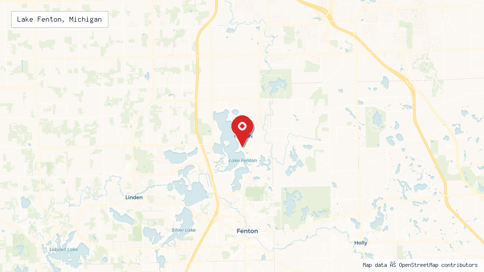 Street map of Lake Fenton, Michigan with location pin