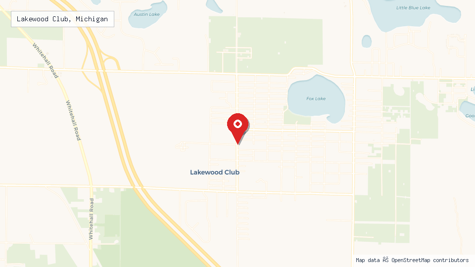 Street map of Lakewood Club, Michigan with location pin