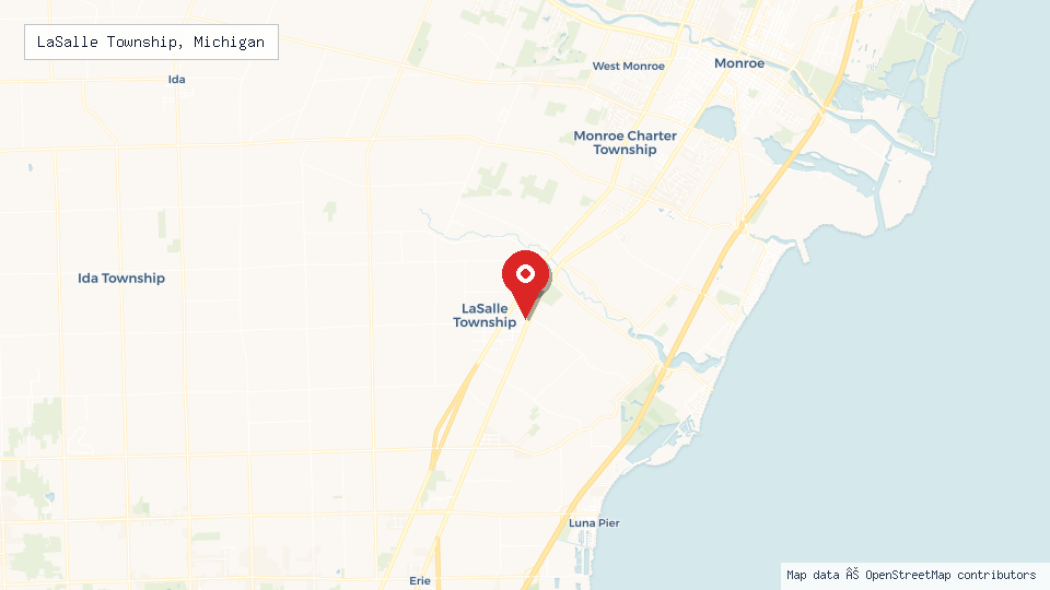 Street map of LaSalle Township, Michigan with location pin