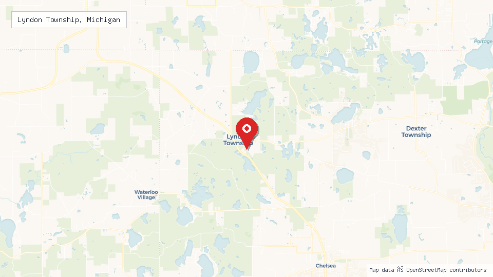 Street map of Lyndon Township, Michigan with location pin