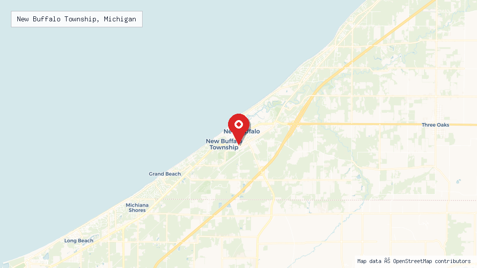 Street map of New Buffalo Township, Michigan with location pin