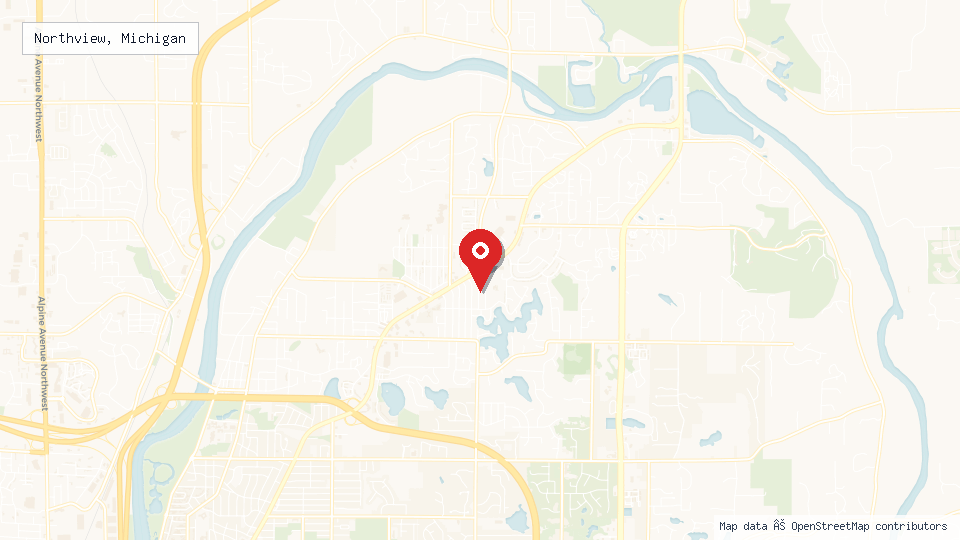 Street map of Northview, Michigan with location pin