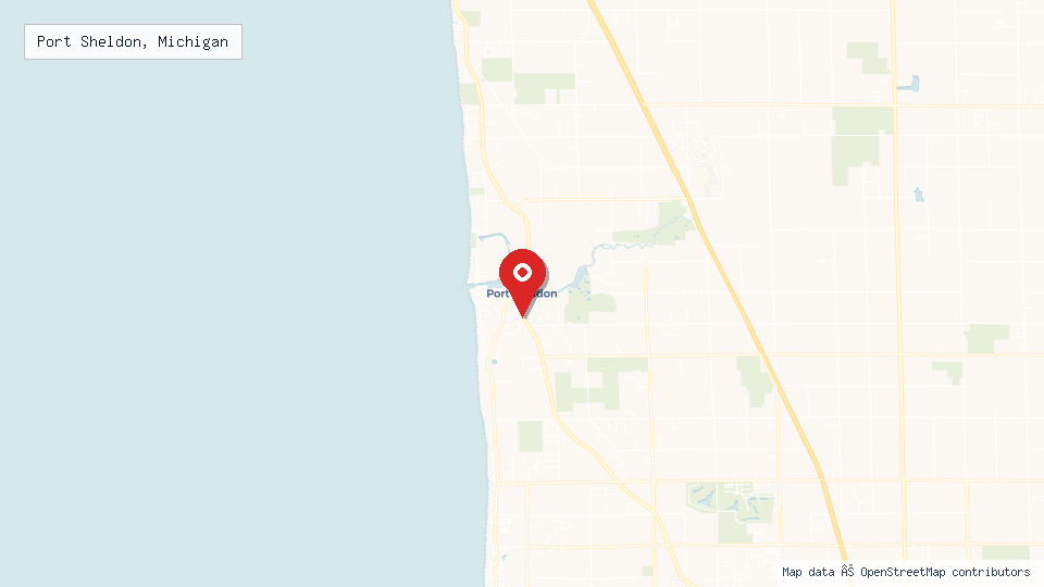 Street map of Port Sheldon, Michigan with location pin