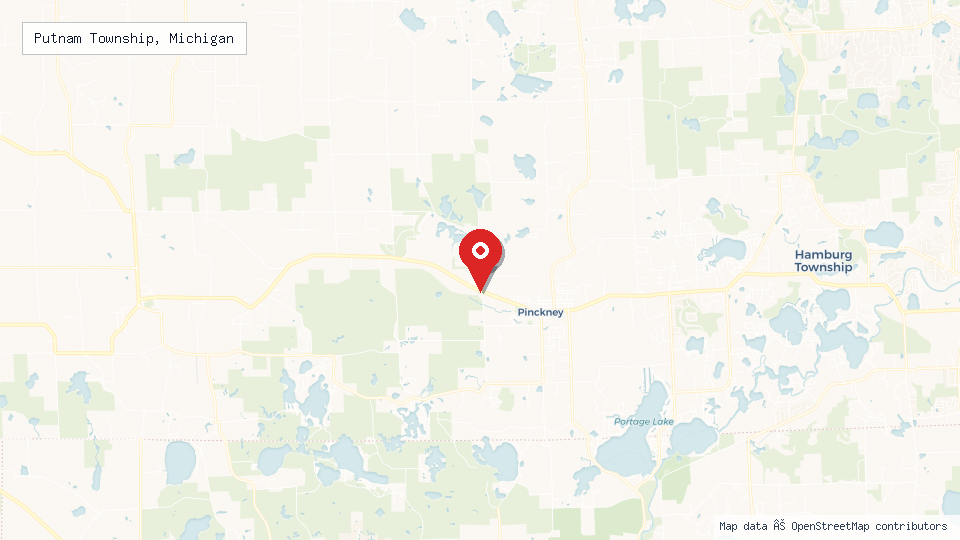 Street map of Putnam Township, Michigan with location pin