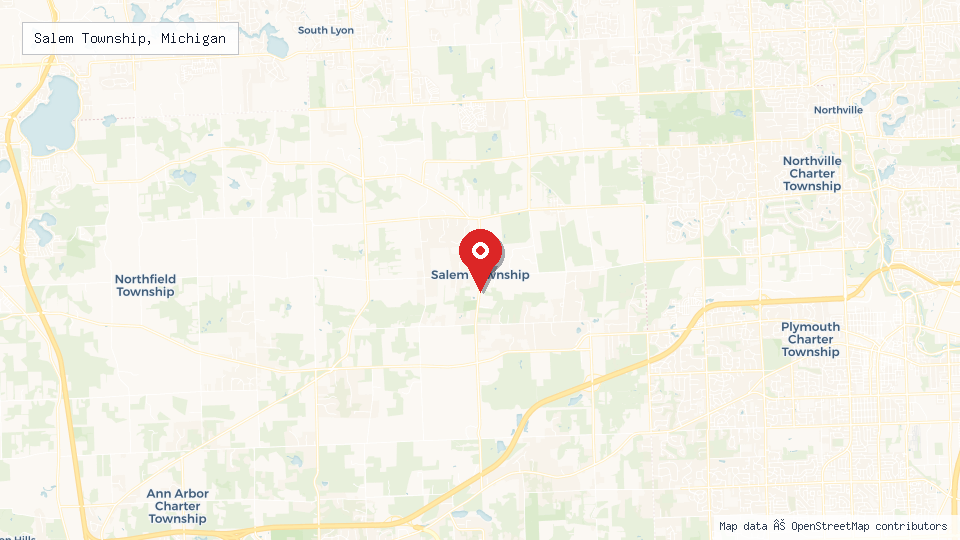 Street map of Salem Township, Michigan with location pin