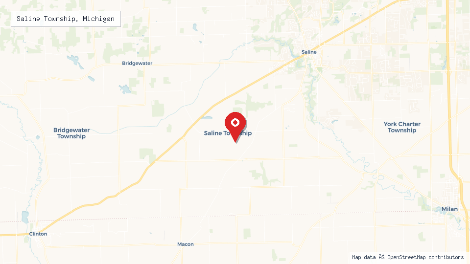 Street map of Saline Township, Michigan with location pin