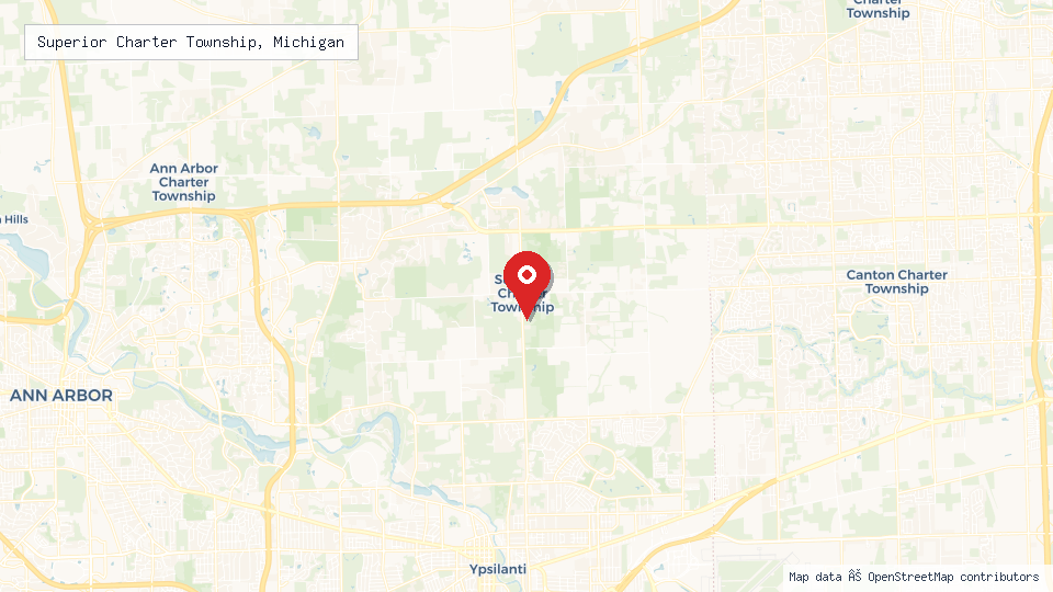 Street map of Superior Charter Township, Michigan with location pin