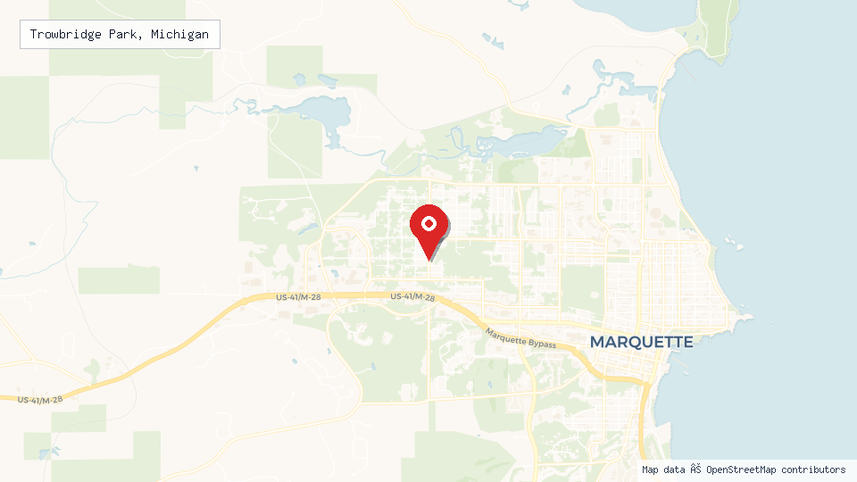 Street map of Trowbridge Park, Michigan with location pin