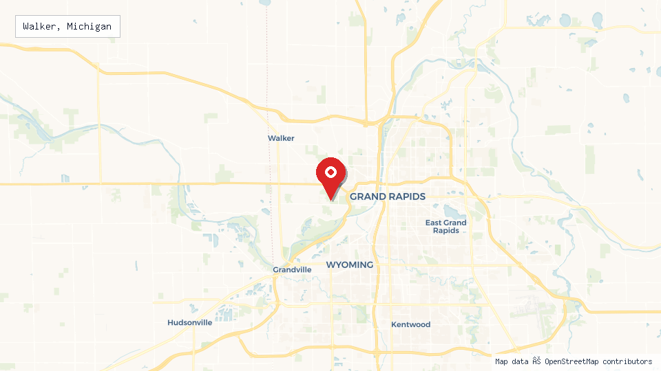 Street map of Walker, Michigan with location pin