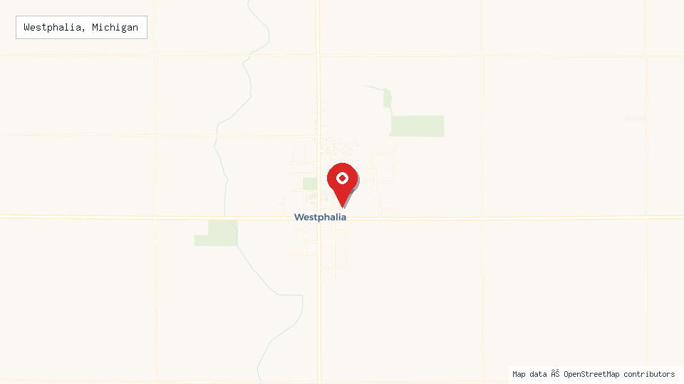 Street map of Westphalia, Michigan with location pin