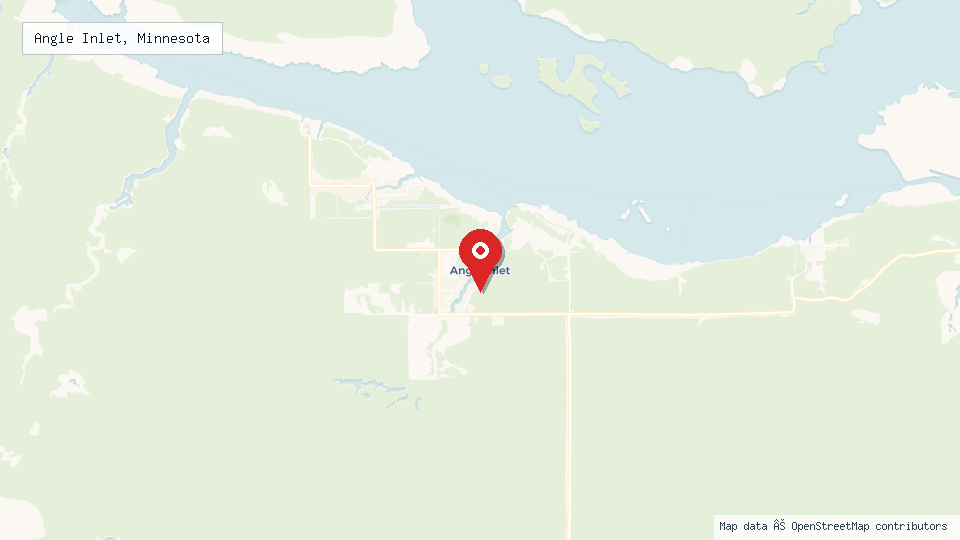 Street map of Angle Inlet, Minnesota with location pin