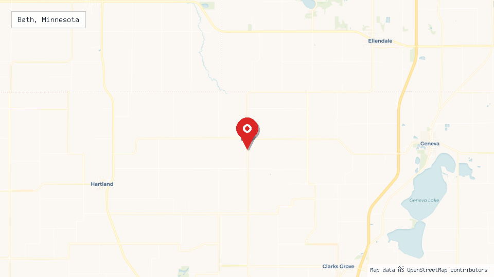 Street map of Bath, Minnesota with location pin