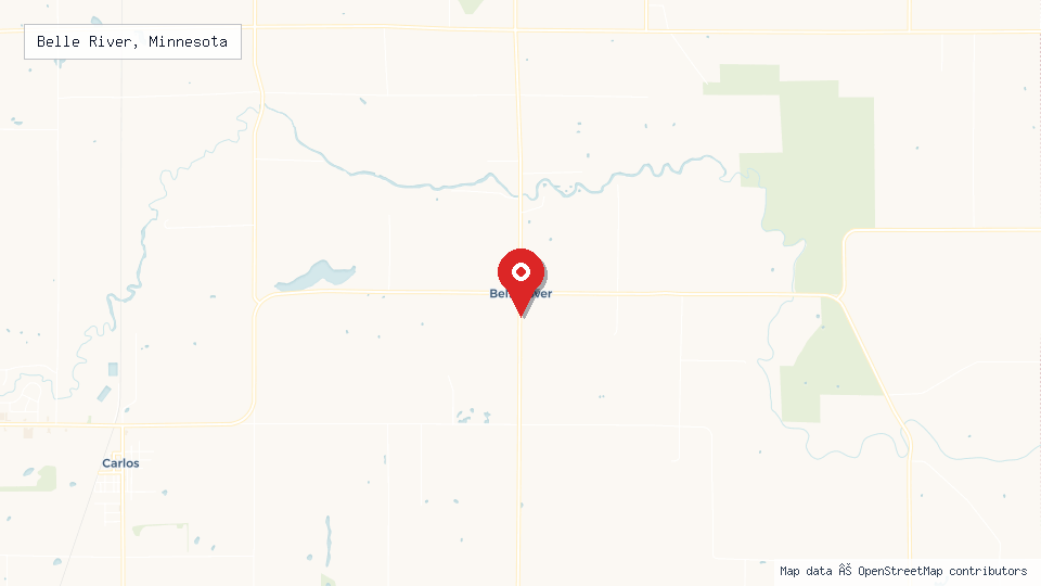 Street map of Belle River, Minnesota with location pin