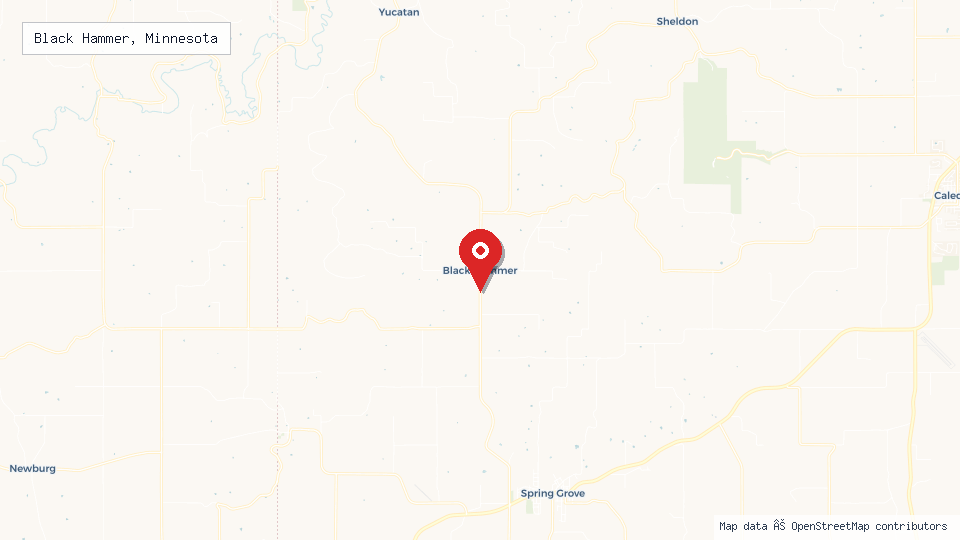 Street map of Black Hammer, Minnesota with location pin