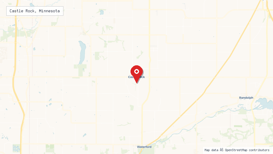 Street map of Castle Rock, Minnesota with location pin