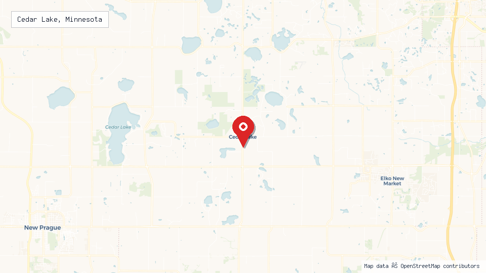 Street map of Cedar Lake, Minnesota with location pin