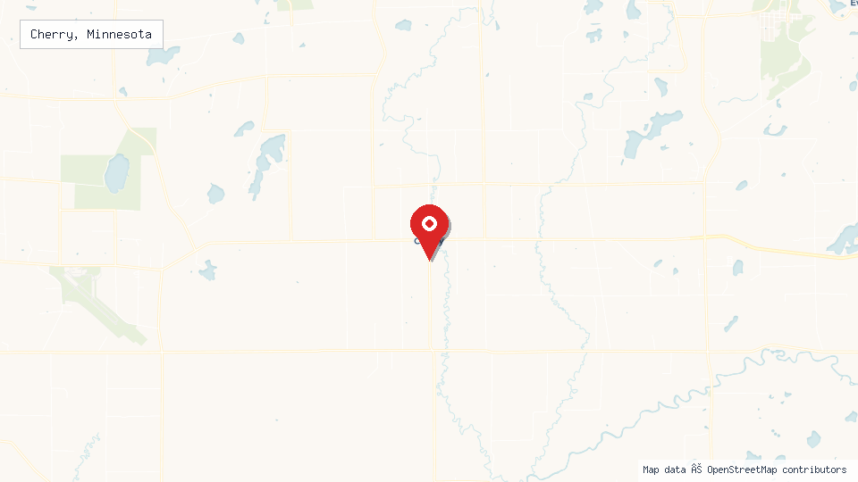 Street map of Cherry, Minnesota with location pin